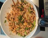 鶏ひき肉の中華のっけご飯作り方4写真