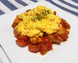 サラダチキンで簡単!オムトマチキン!作り方8写真