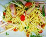 レンチン♥ベーコンと水菜のカレー焼きそば作り方7写真