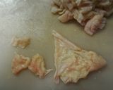 フライパンで♪鶏皮の串なしカリカリ焼き鳥作り方1写真