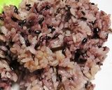 夏！古代米と塩昆布入り、藤色ごはんを～作り方3写真