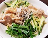 鶏もも肉としその鶏塩白湯冷やしうどん作り方14写真