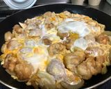 唐揚げで親子丼☆作り方7写真