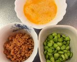 簡単！鮭ほぐしと枝豆のチャーハン作り方1写真