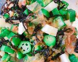 簡単！オクラと長芋の塩昆布おかか和え作り方5写真