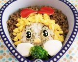 『ひょっこり♪ドラミちゃん』そぼろ弁当♡作り方10写真