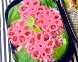 お花レンコン弁当 生姜焼きのレタス巻き作り方4写真