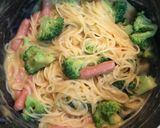 鍋ひとつで❇︎コーンクリームのサラスパ作り方5写真