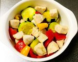 糖質オフ☆夏野菜とサラダチキンのチーズ焼作り方5写真