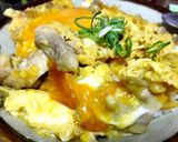 ごま油香る長ネギの親子丼作り方8写真