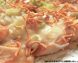簡単★ベビースターとたっぷり葱の鶏肉ピザ作り方4写真