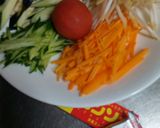 野菜たっぷり！コンソメそうめん作り方1写真