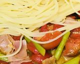 アスパラ＆プチトマトソースのパスタ作り方3写真