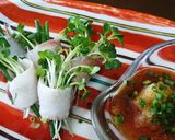 自家製ポン酢でかんぱち冷製香味野菜巻き作り方6写真