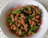 納豆の小松菜和え。カルシウムたっぷり。作り方1写真