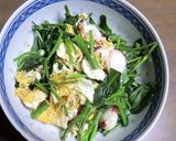 空心菜とタコのたまご絡め作り方5写真