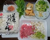 あたた生だししょうゆで麻婆焼きうどん作り方2写真