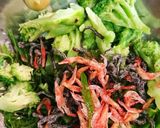 グリーン野菜と桜エビ和からし和え作り方2写真