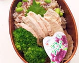 枝豆ゆかり玄米ご飯と蒸し鶏のお弁当 夏作り方6写真