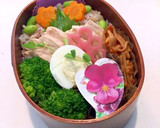 枝豆ゆかり玄米ご飯と蒸し鶏のお弁当 夏作り方8写真