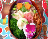 枝豆ゆかり玄米ご飯と蒸し鶏のお弁当 夏作り方9写真