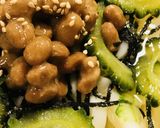 冷やしうどん●納豆＆ゴーヤー添え作り方3写真