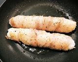 ご飯のバラ肉巻き ツマミでも軽食でも作り方3写真