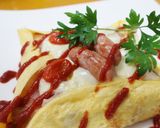 簡単薄焼き卵のガレット風ピザトースト作り方5写真