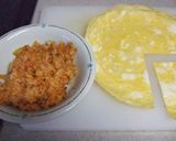 お弁当に顔（^▽＾）のオムライス♪作り方1写真
