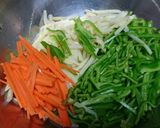 鶏胸肉を使用!肉がほぐれてる青椒肉絲作り方1写真