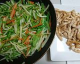 鶏胸肉を使用!肉がほぐれてる青椒肉絲作り方5写真