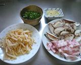 和ぱすた❀ฺ筍と椎茸のペペロンチーノ作り方1写真
