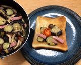 茄子のアヒージョ風トースト作り方4写真