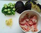 豚こま・水ナス・オクラのせいろ蕎麦作り方1写真