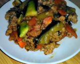 鶏ひき肉と夏野菜のみそ炒め作り方4写真