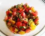 夏野菜とベーコンの冷製パスタ作り方6写真
