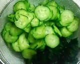 アジとキュウリとワカメの酢の物。作り方3写真