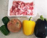 豚肉と野菜の揚げ浸し＊作り方1写真