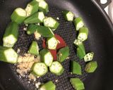 ポン酢で♪舞茸オクラハムのさっぱり炒め作り方1写真