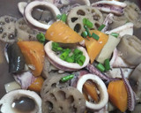 炊飯器でれんこんといかの煮物作り方10写真