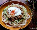 レンジで簡単！豚そぼろ温玉冷やしうどん作り方4写真