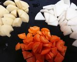 レンチンで楽ちん【手羽元汁】豚汁アレンジ作り方3写真