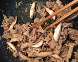豚こま肉、ピーマン、椎茸、卵の山椒のせ丼作り方4写真