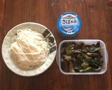 夏休みランチ！サバ水煮で素麺チャンプルー作り方1写真