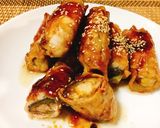 BBQの余り物を使って茄子の肉巻き作り方6写真