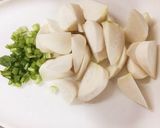 電子レンジ圧力鍋でカブと鯖缶の煮物作り方1写真