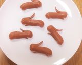 お弁当に、うさぎウインナー飾り切り。作り方5写真