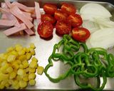 【アレンジ】そうめんDEピザ作り方1写真