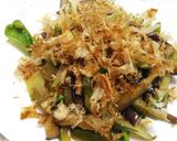 ナス胡瓜ピーマン麺つゆマヨ炒め鰹節のせ作り方6写真