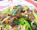 安売り牛肉柔らかチンゲン菜オイスター炒め作り方9写真